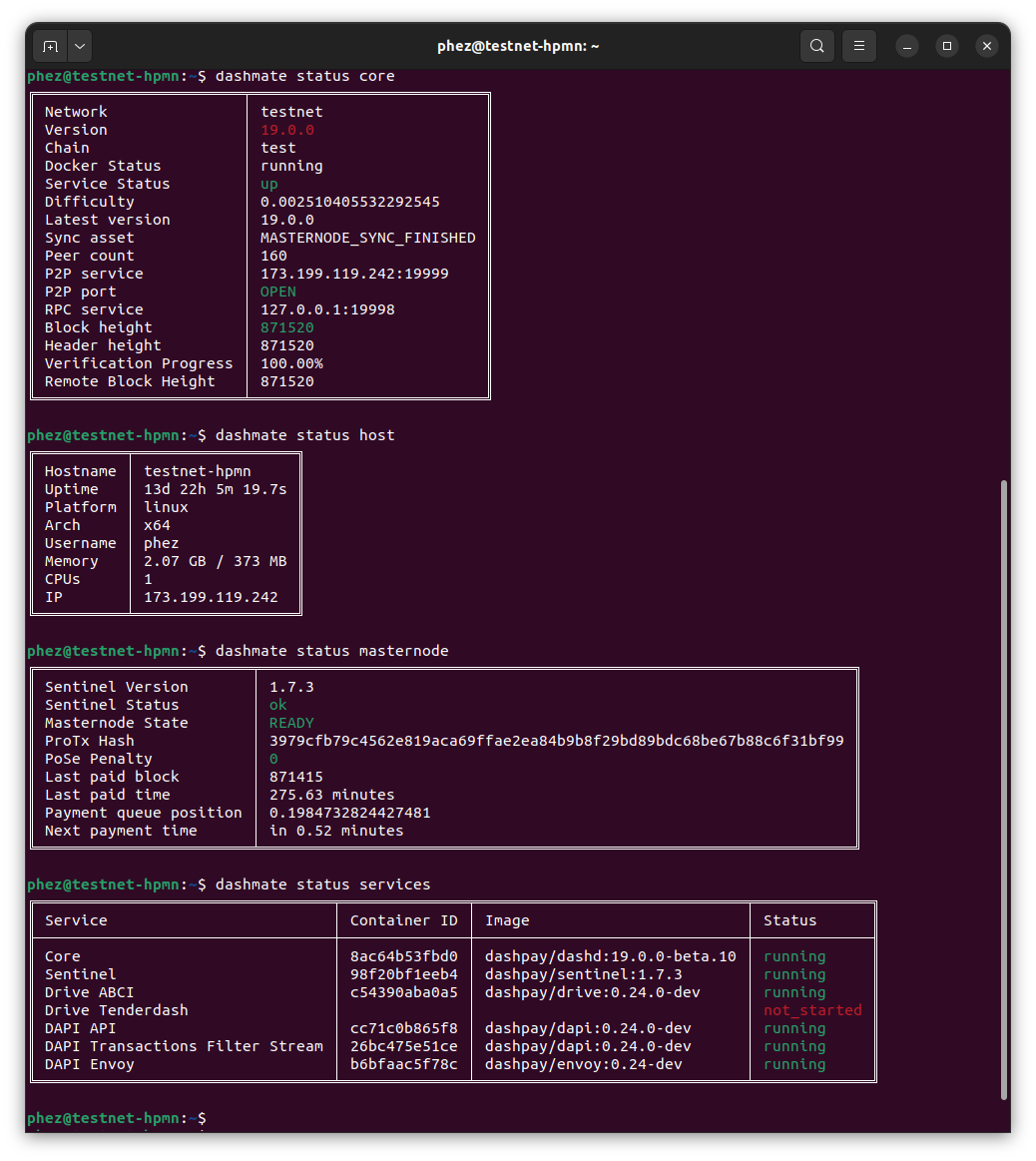 Dashmate — Documentation Dash latest